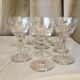 Suite of 11 glasses on foot for the drop liqueur in glass cisele