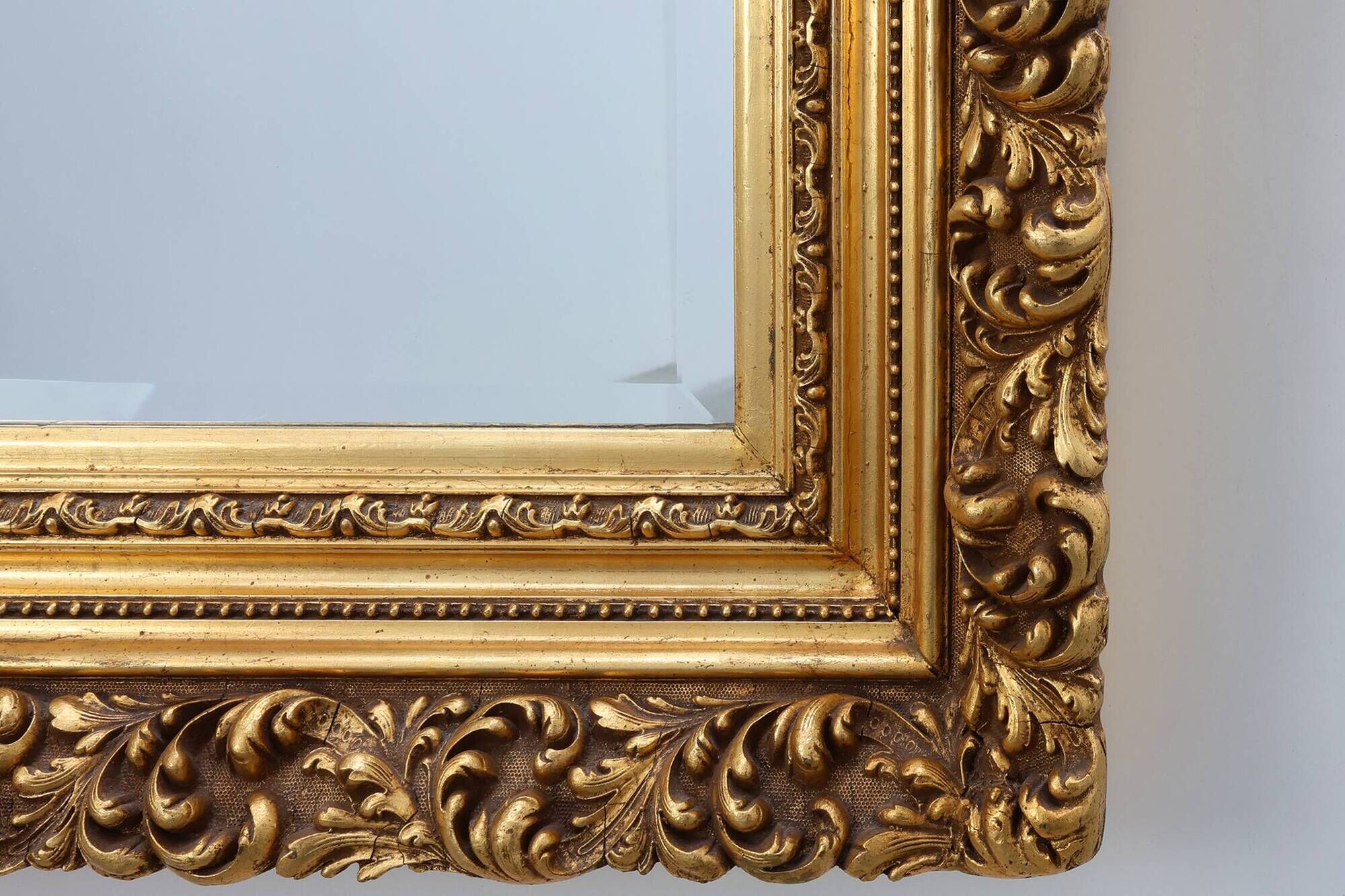 Baroque style giltwood mirror with acanthus carvings, France ca. 1880
