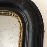 Miroir Louis Philippe Ancien En Noir Et Or France Fin 19e Siècle