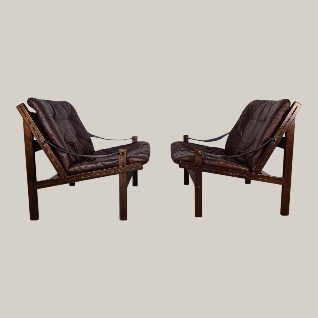 Pair of Scandinavian designer armchairs by Torbjorn Abdal, 1960s.