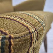 1970s, Danish lounge chair, original green furniture wool, oak wood.
