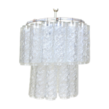 Metal chandelier and molded glass from the middle of the twentieth century