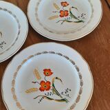 Plat de service et 4 assiettes à dessert Sarreguemines