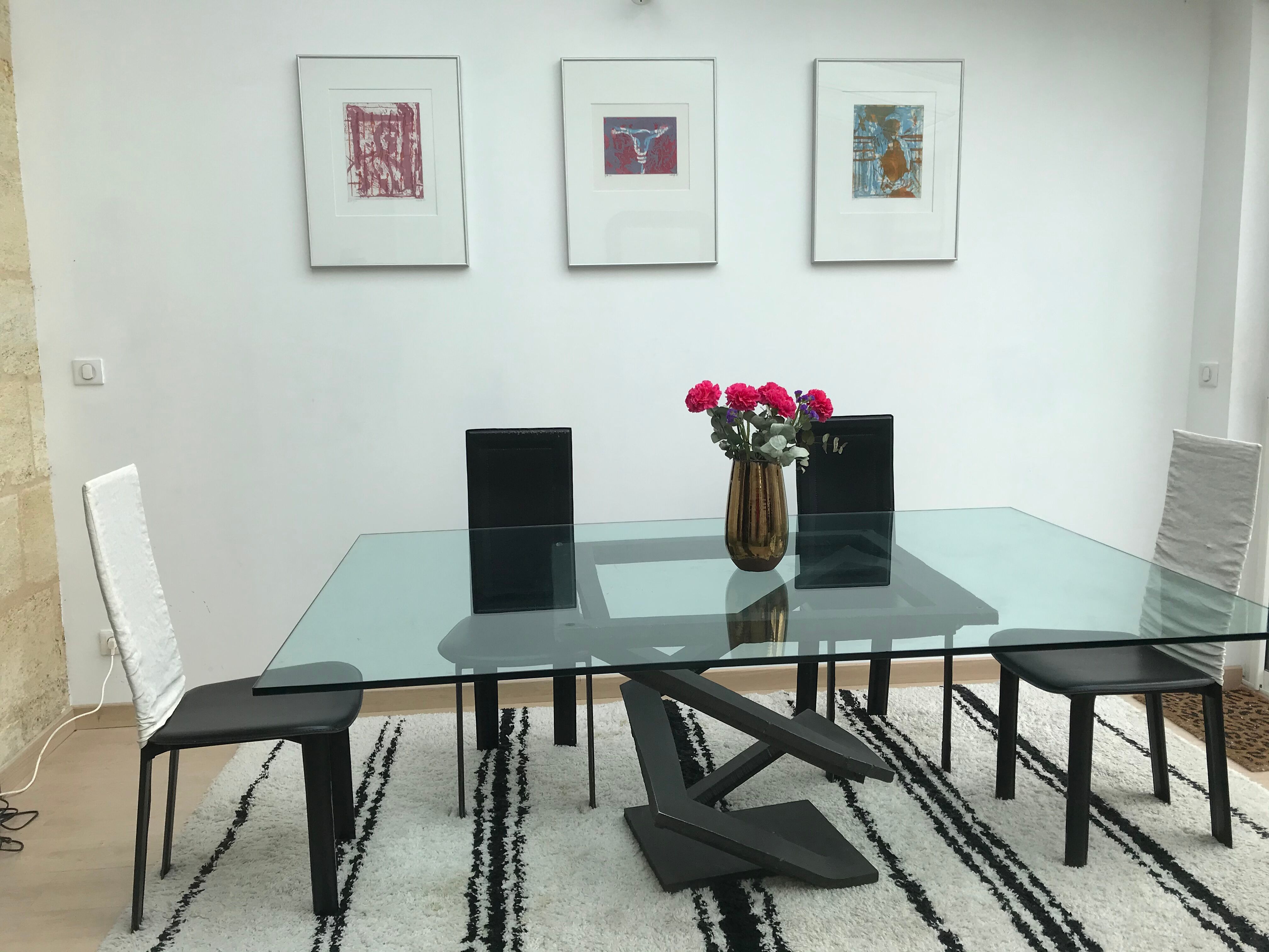 Table fleur de fer design Maurice Barilone