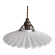 Old pendant light in pleated white opaline