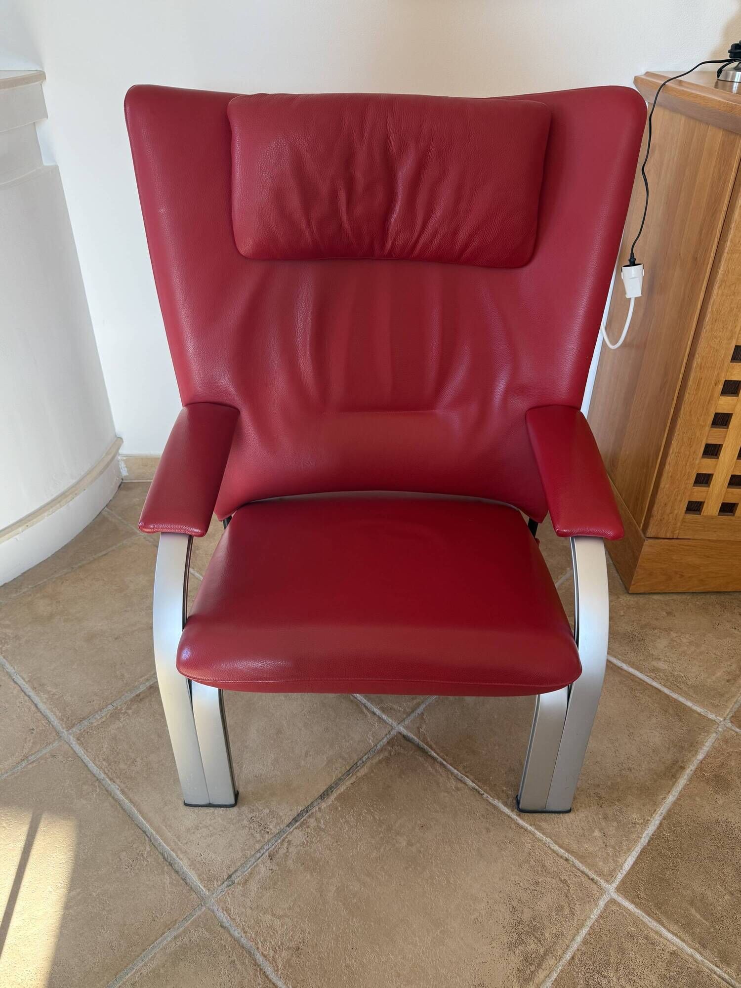 Wk Living Leather Armchair Spot 698 red