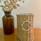 Range bottle in rattan and vintage metal