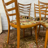 Series of 4 Scandinavian chairs from the 50s and 60s