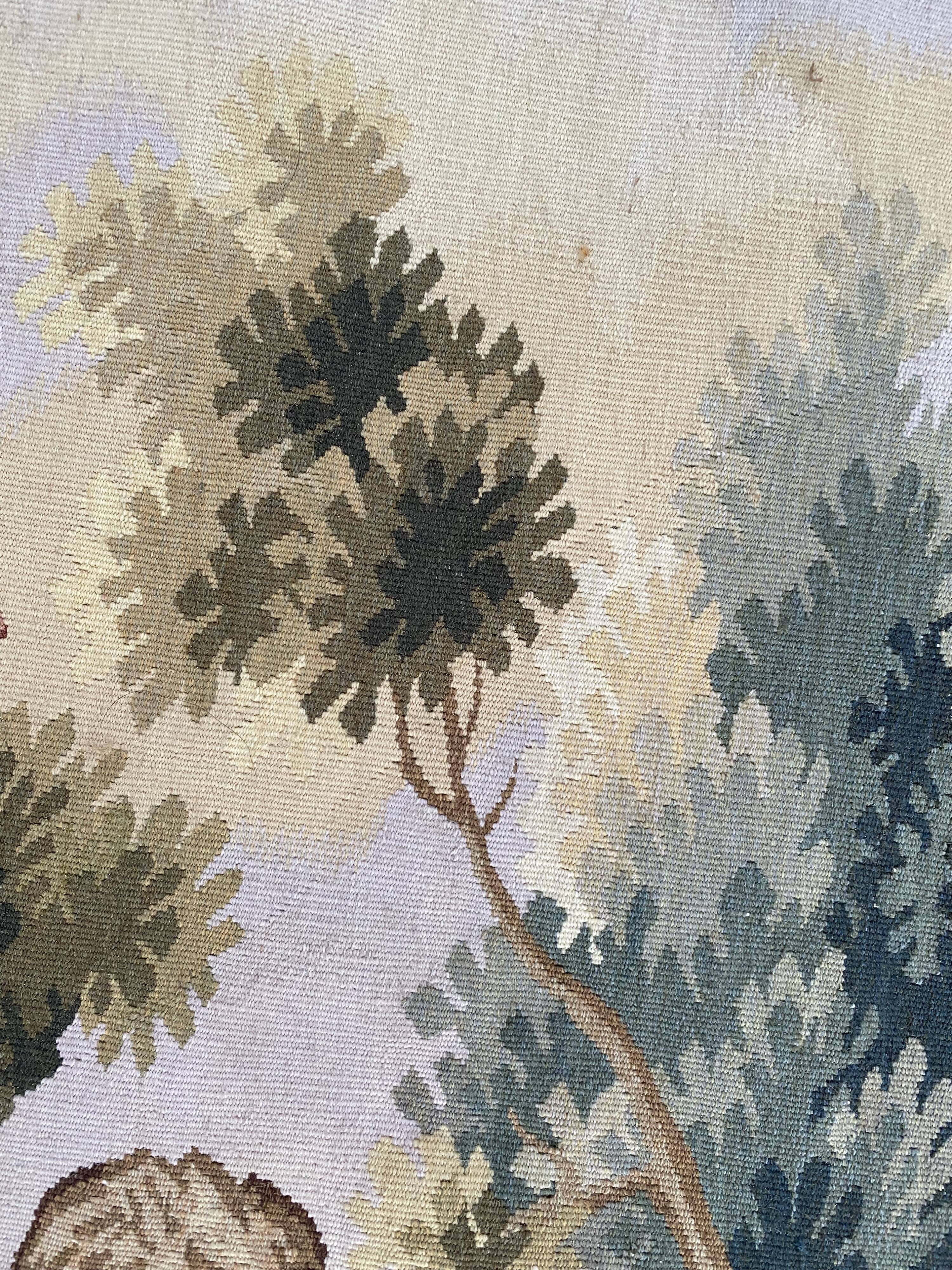 Handmade aubusson vintage tapestry 116x149 cm