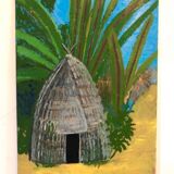Tableau à l'huile Case Africaine
