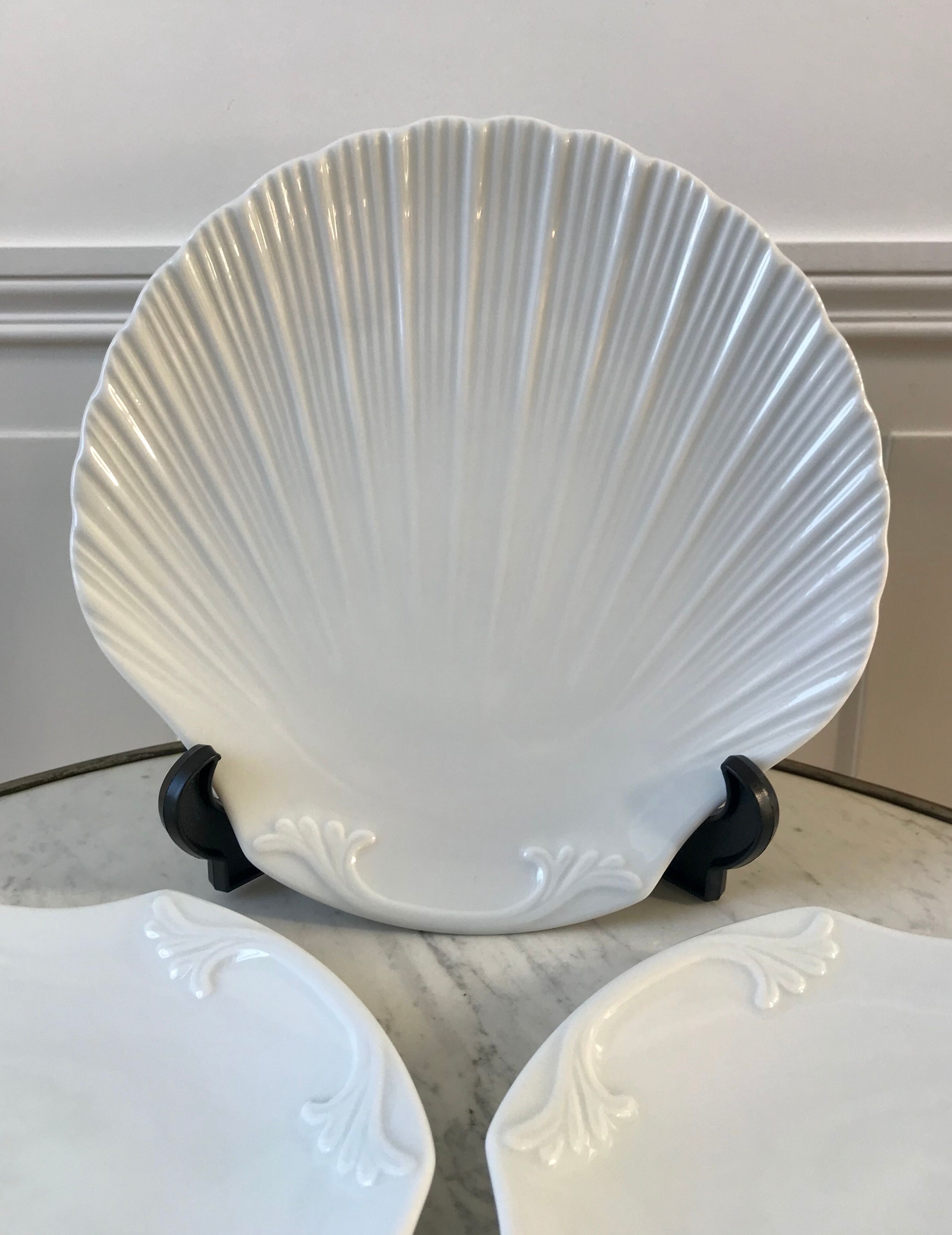 Set of 3 dishes Shell in Limoges porcelain