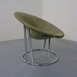 Vintage Suede Lounge Chair by Lusch Germany, 1960s