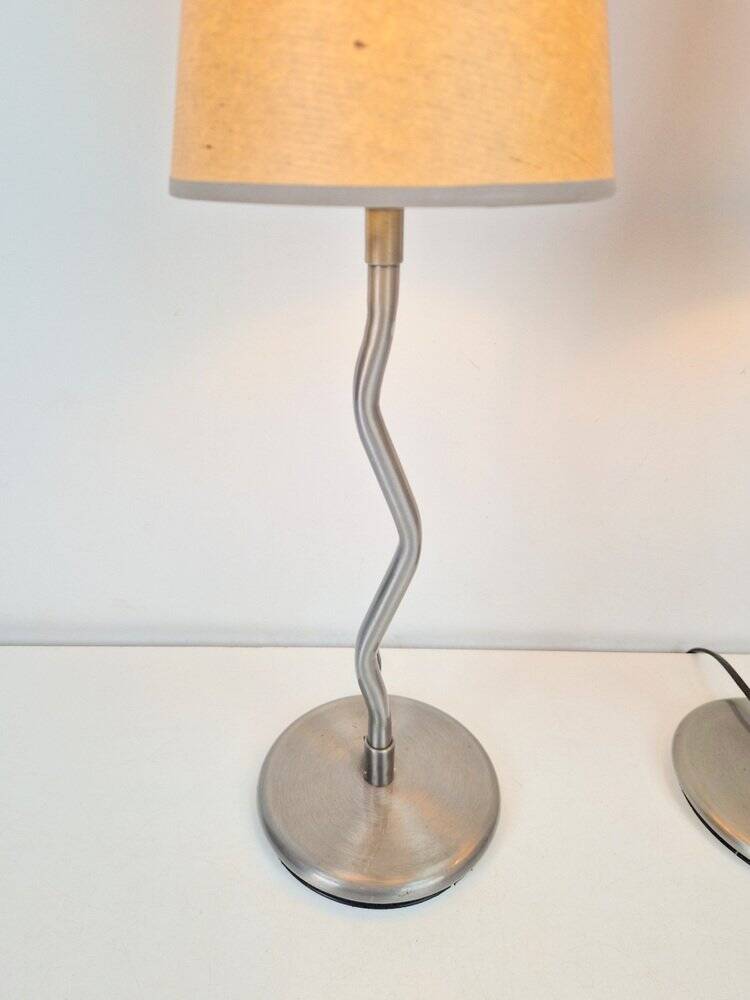 Lampes de table vintage Squiggle Antimon Zigzag d'Ikea, années 1990, ensemble de 2