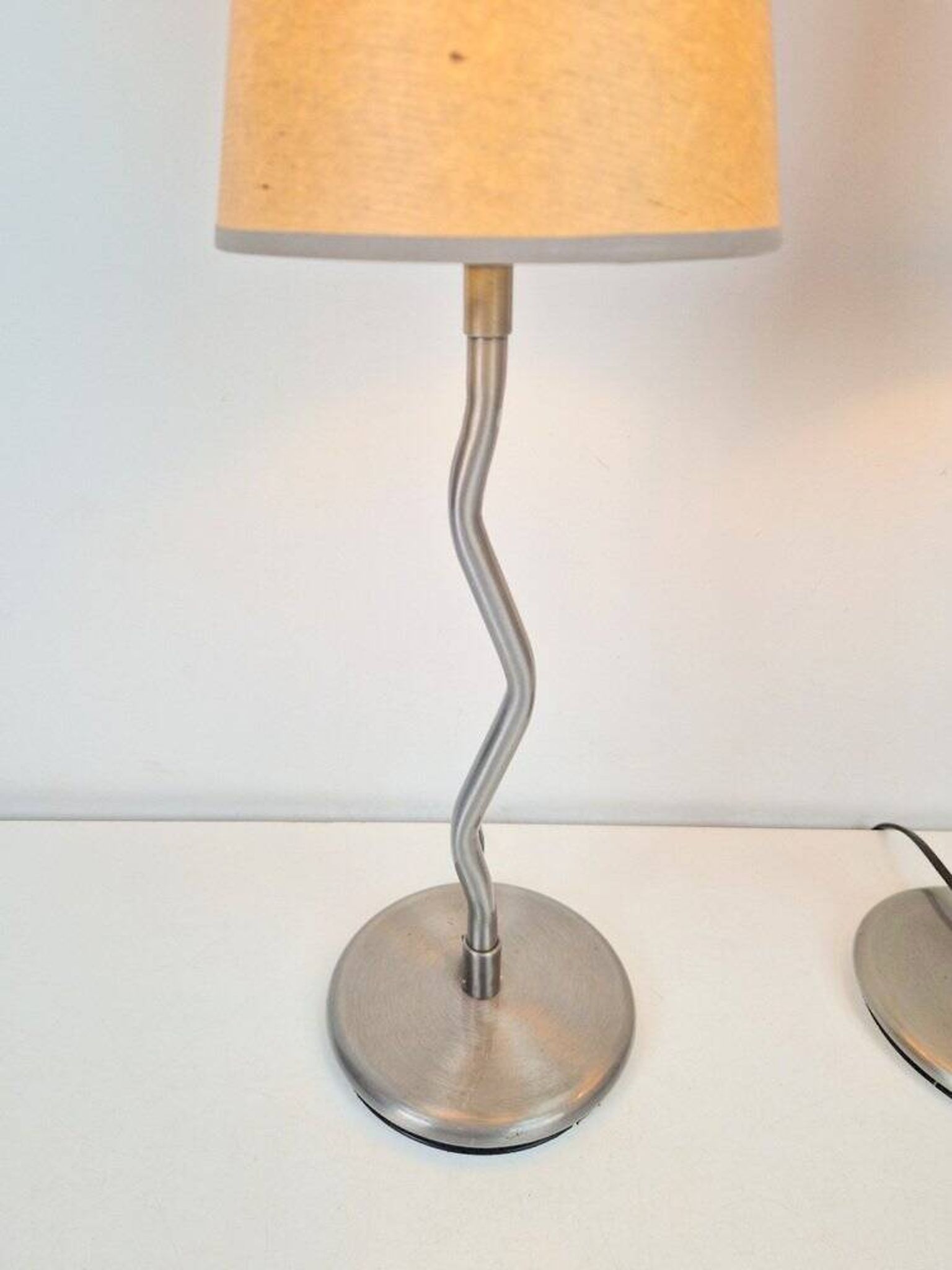 Lampes de table vintage Squiggle Antimon Zigzag d'Ikea, années 1990, ensemble de 2