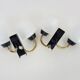 Pair of vintage Maison Arlus wall lights from the 1950s in brass, glass globe.