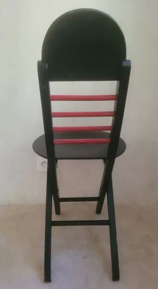 Folding chair 80s red and black