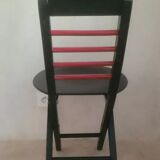 Folding chair 80s red and black