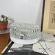 Small round wall lamp ceiling light in glass vintage diamond point
