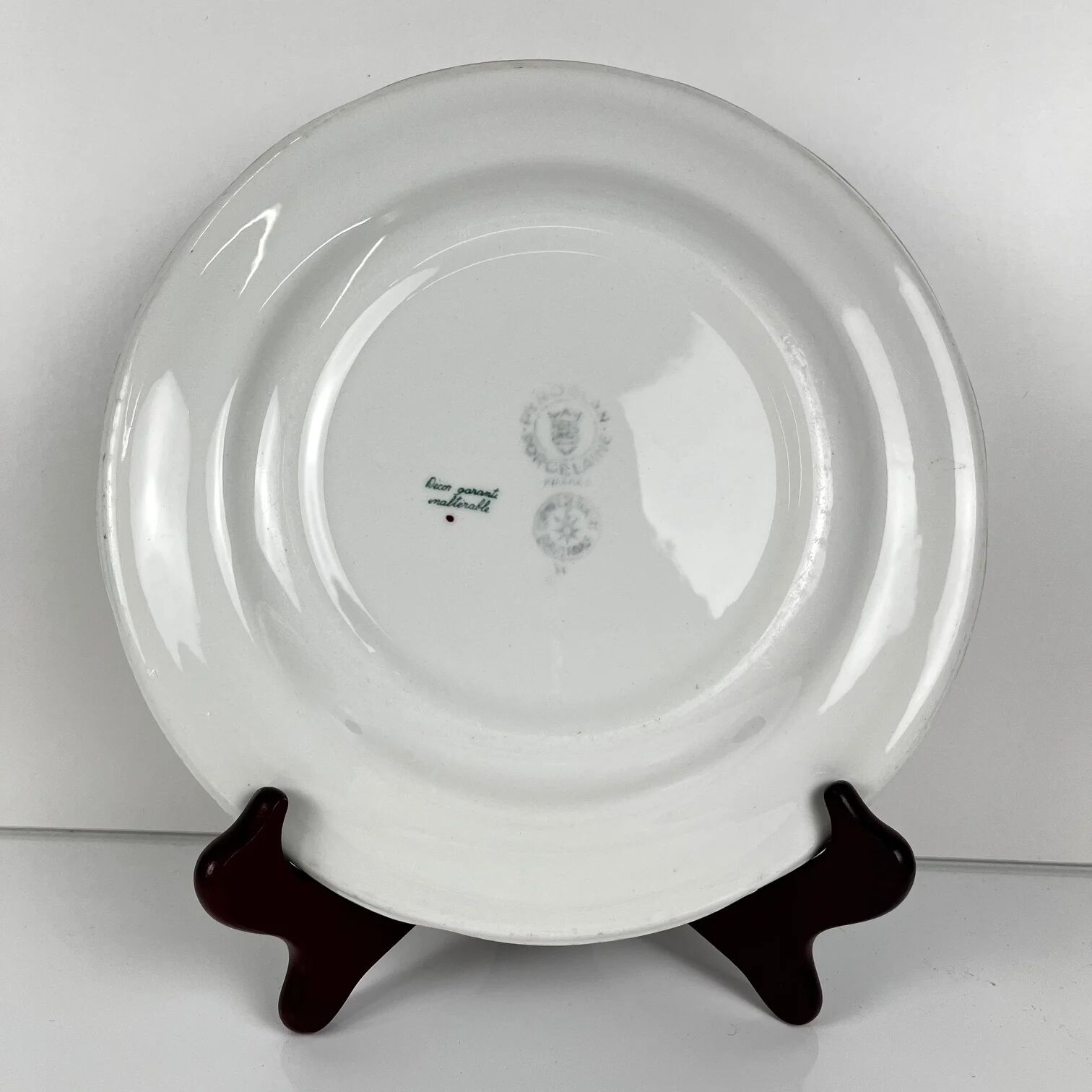 Set de 4 assiettes plates "Agreste", Sarreguemines, fin XXe, Pyroblan