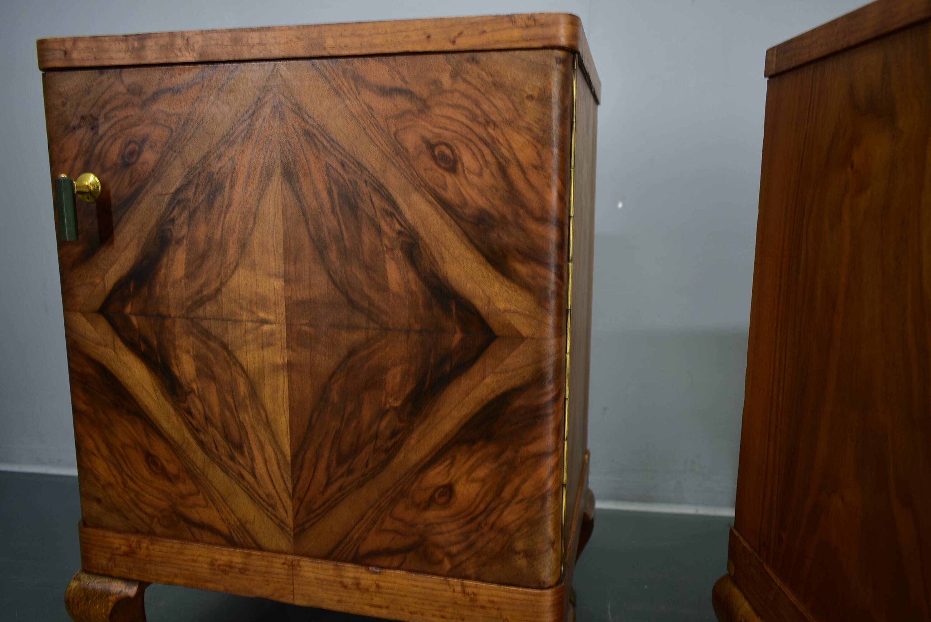 1932s pair of art deco bedside tables, Czechoslovakia