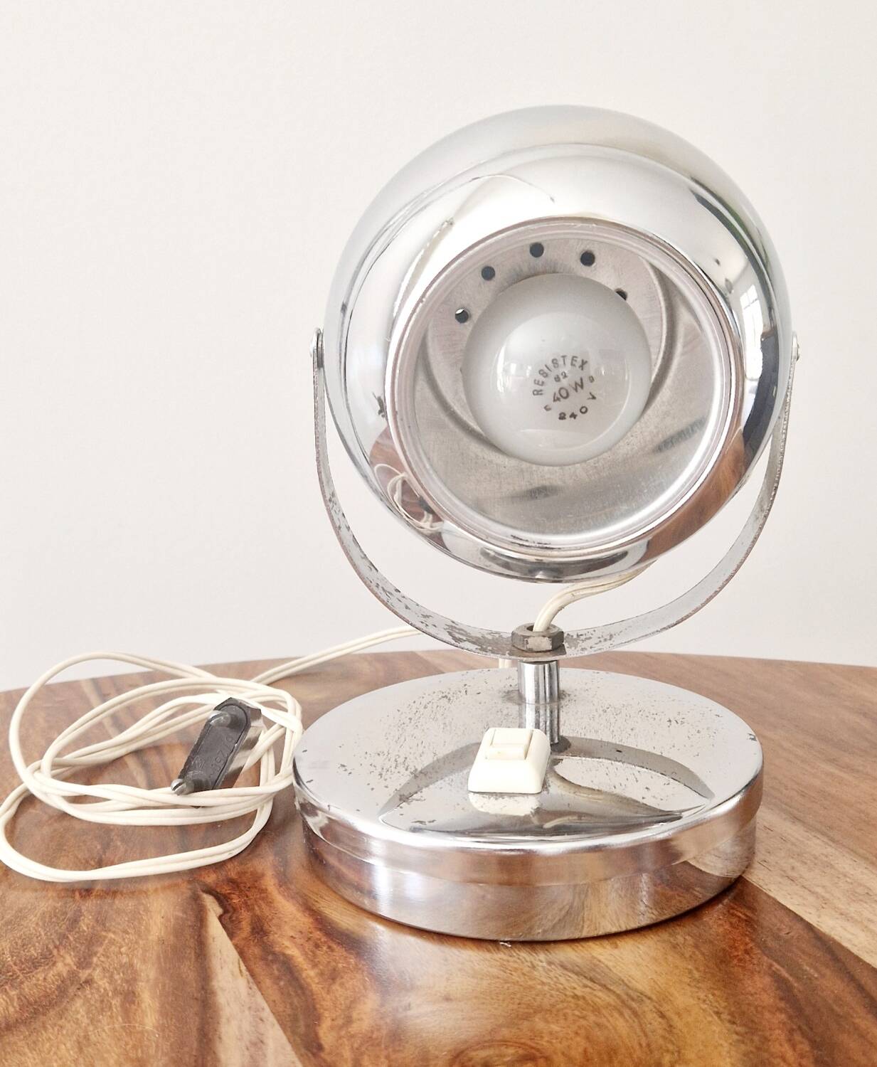 Pair of 1960s Space Age design chrome lamps