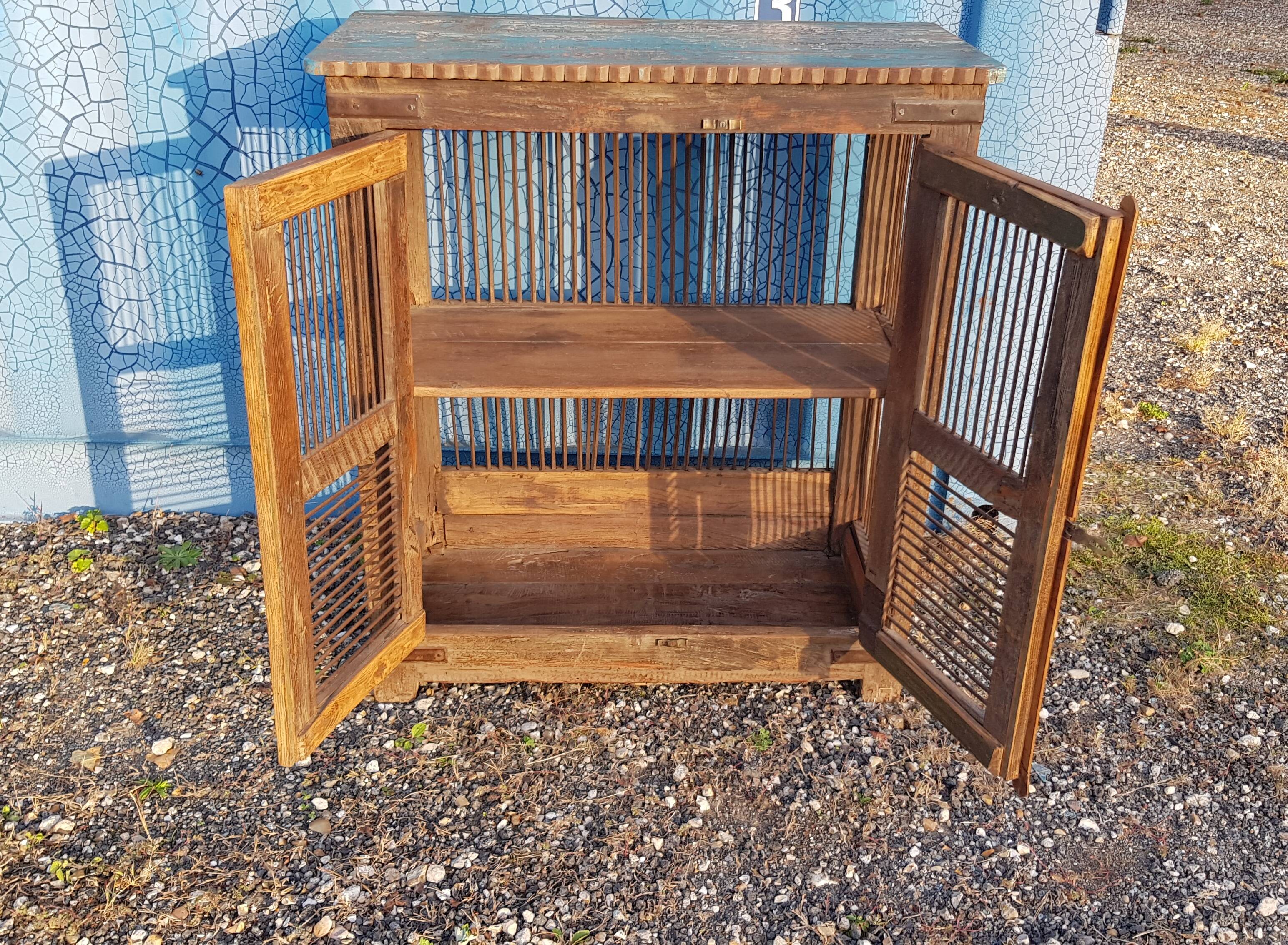 Old teak mesh pantry