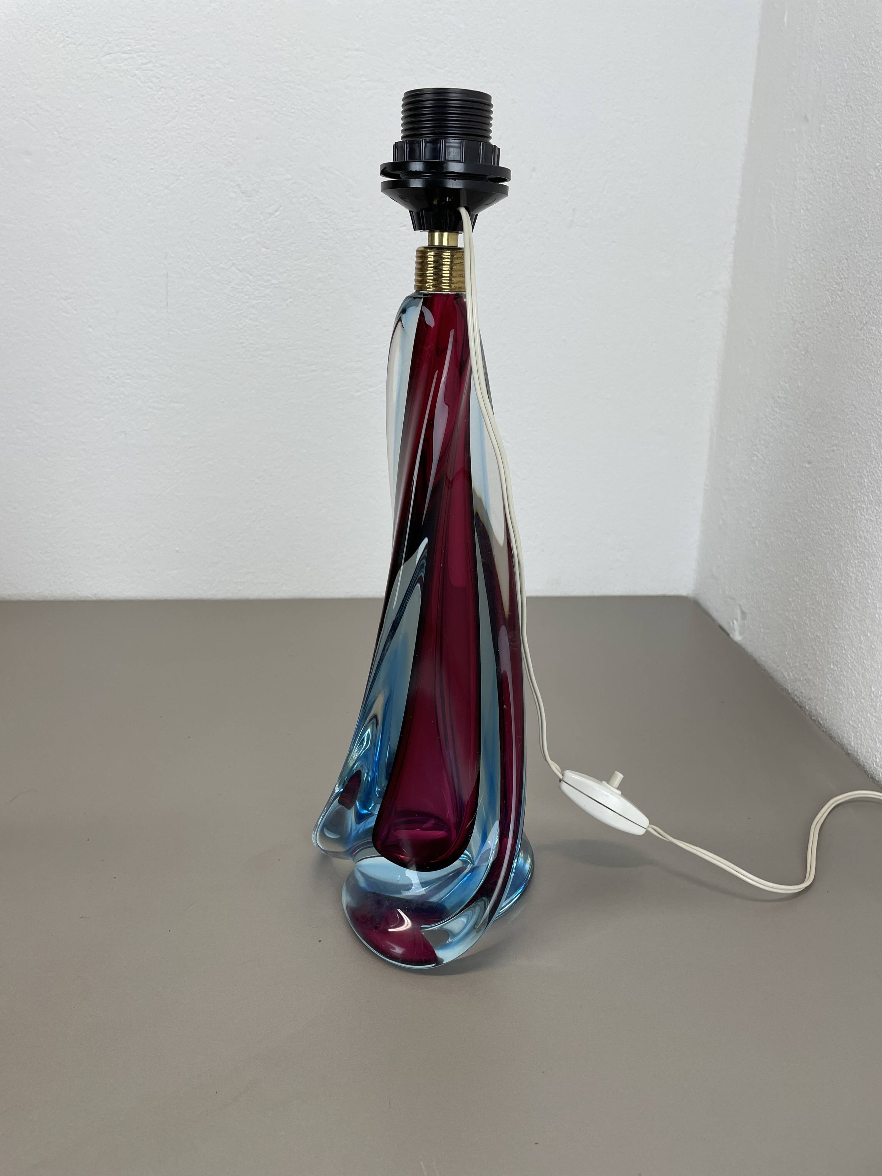 Large 41cm sommerso murano glass flavio poli attr. table light, italy, 1960s