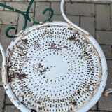 paire de chaises de jardin fer forgé antique