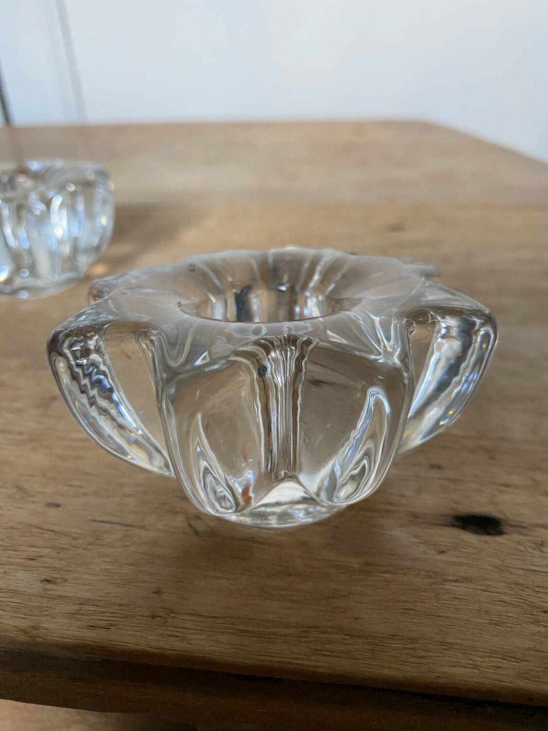 Set of 3 Pierre d'Avesn style glass candle holders