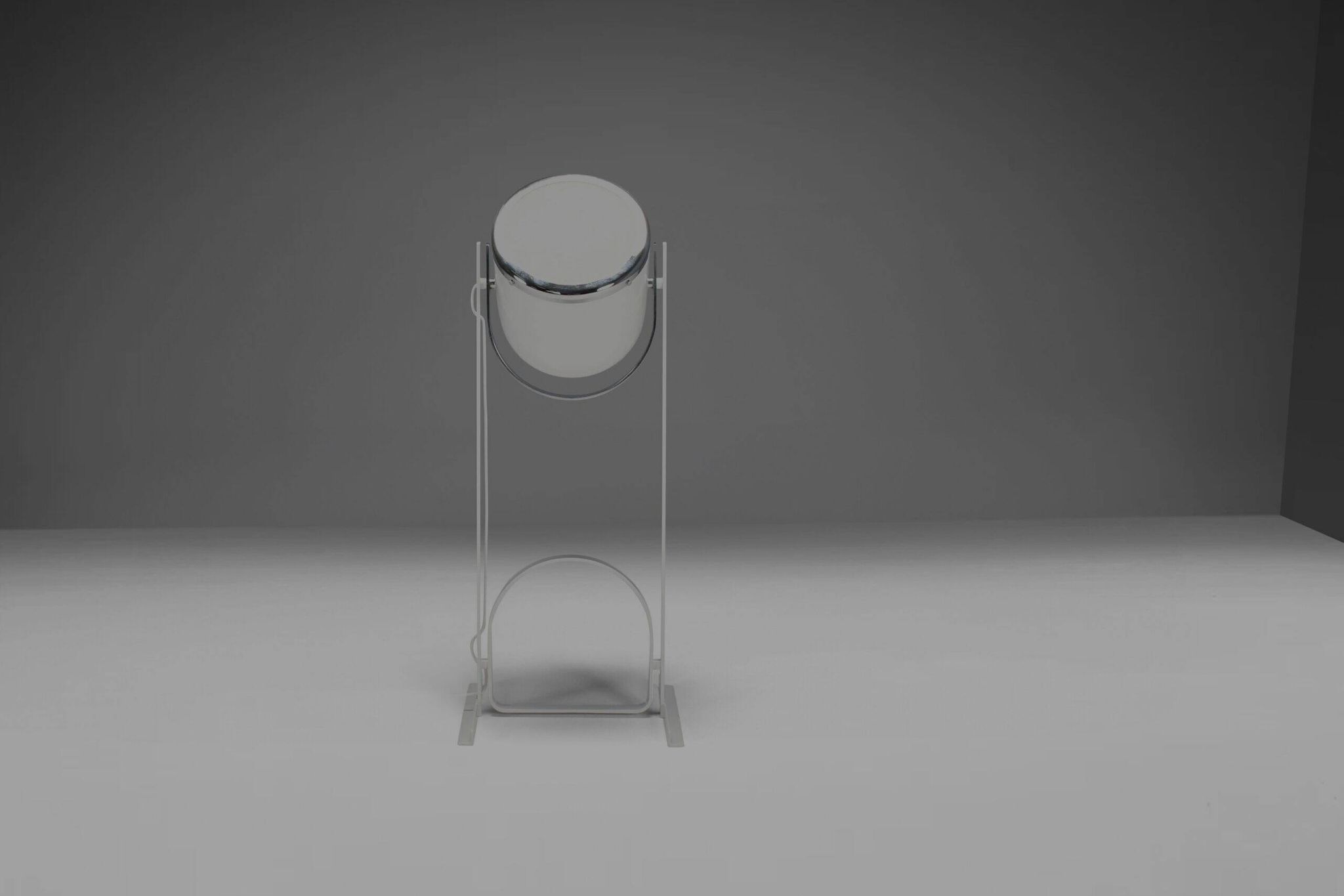 Rare metal and chrome floor lamp by Goffredo Reggiani, Italy, 1970s