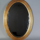 Old beveled oval mirror frame wood stucco gilding gold leaf 52x37 cm SB156