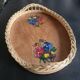 Wood and wicker tray: vintage