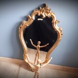 Old golden mirror with leaf   43x70cm