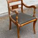 English Regency office chair in bentwood and green fabric