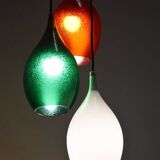 Flavio Poli for Seguso Vetri d’Arte, three-light glass chandelier, 1950s