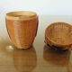 Set of 3 boxes "owl" bamboo 70s