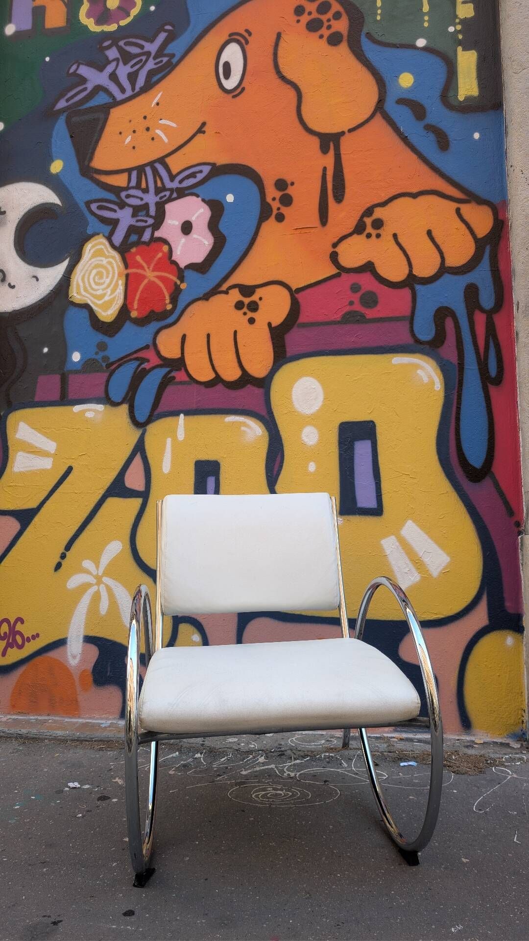 Chair with chrome base