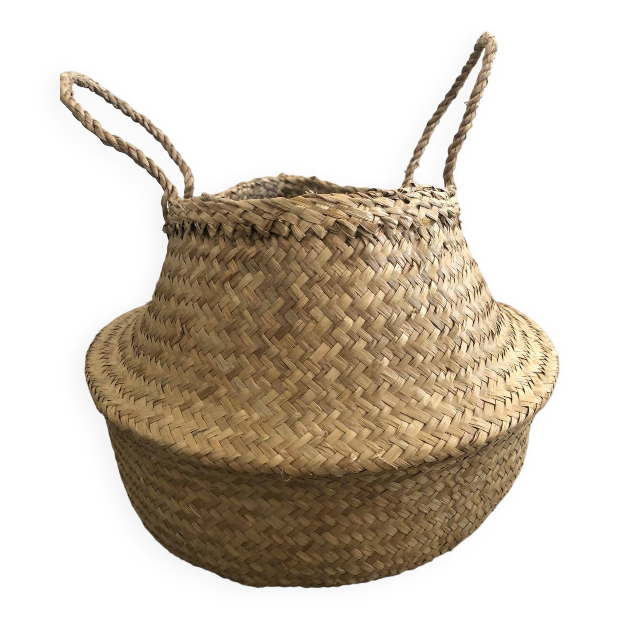 Woven wicker basket