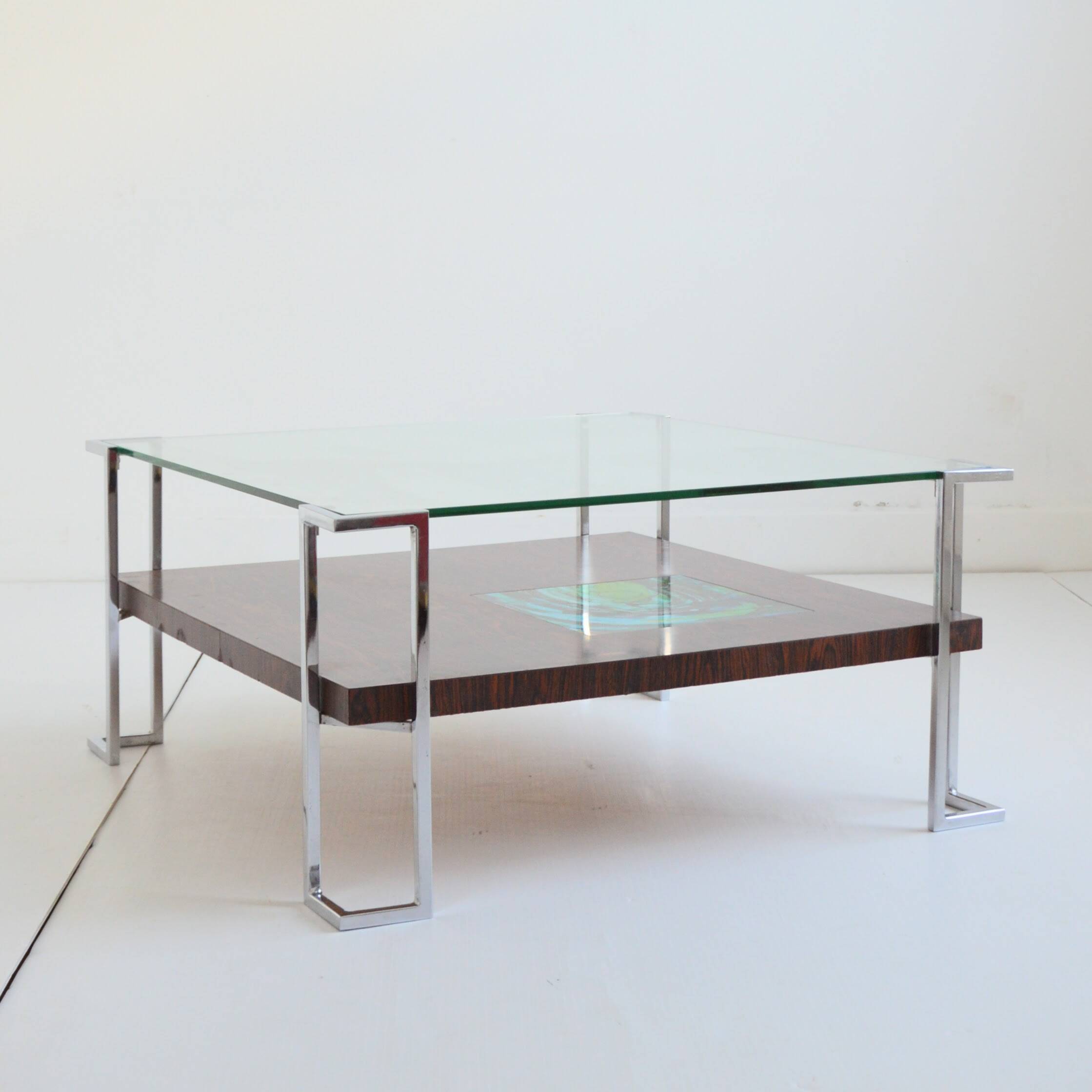 Double tray coffee table Vintage design 1970s