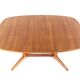 Large oval extendable dining table Gudme Danish design in teak - restored