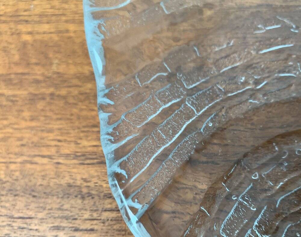 Vintage Swedish glass plate Eden by Orrefors, 1970s.