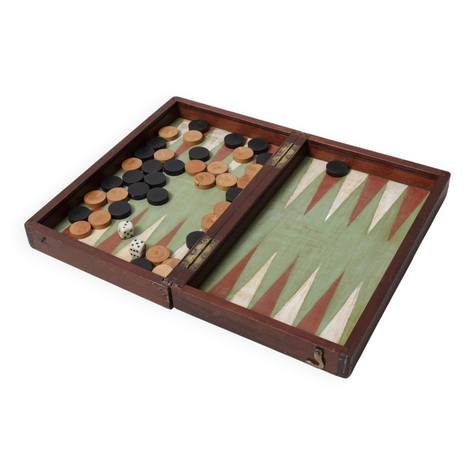Jeu de voyage backgammon et dames vers 1920