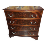 Varnished chest of drawers with rounded front with 4 drawers in classic baroque style 1880/1900