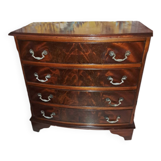 Varnished chest of drawers with rounded front with 4 drawers in classic baroque style 1880/1900