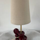 Burgundy porcelain lamp