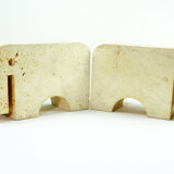 Pair elephant bookends travertine Fratelli Mannelli, 1970s