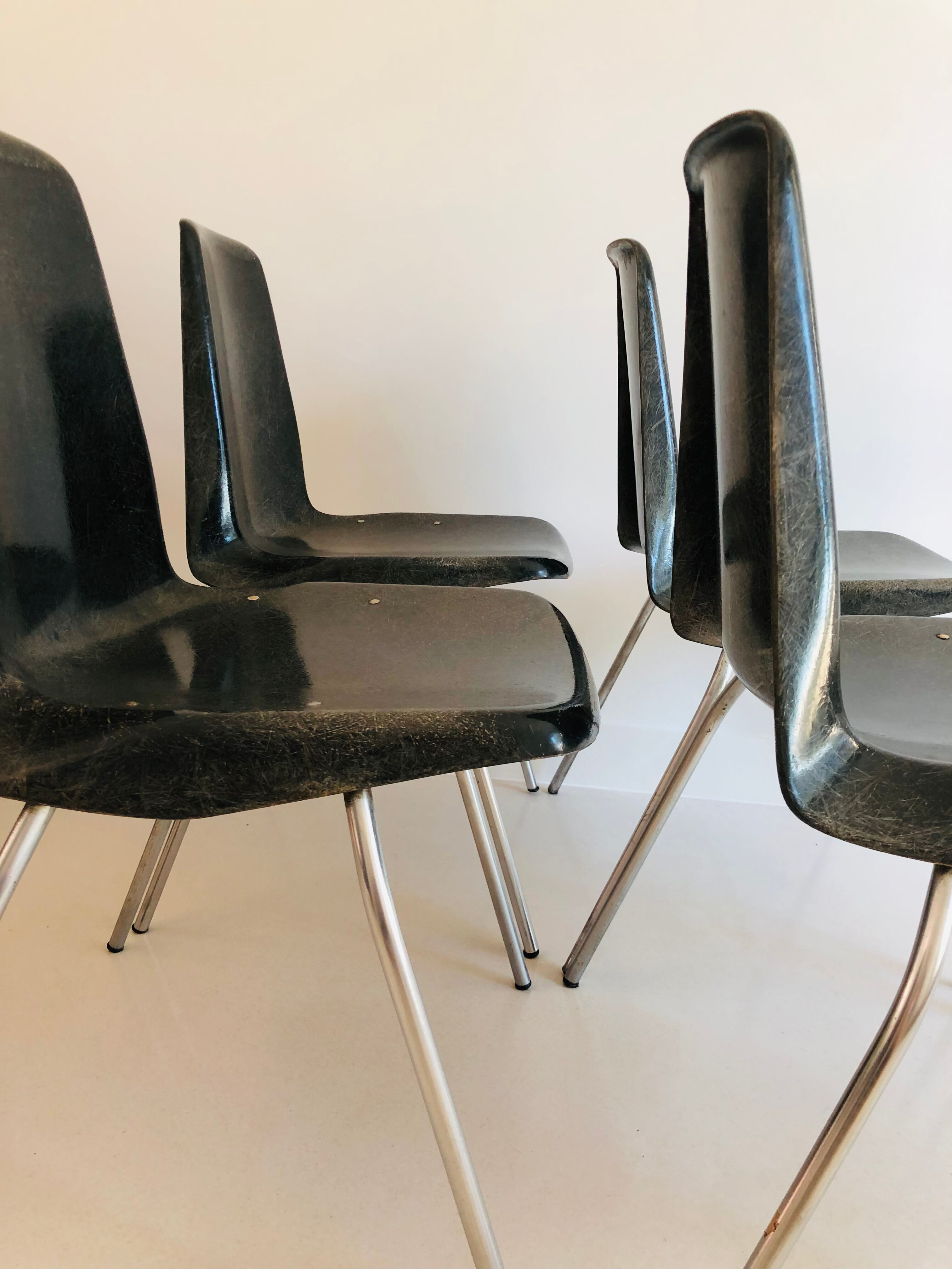 4 Alberto Roselli designer chairs, production Rima Gastone Rinaldi Italy 1960s