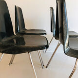 4 Alberto Roselli designer chairs, production Rima Gastone Rinaldi Italy 1960s