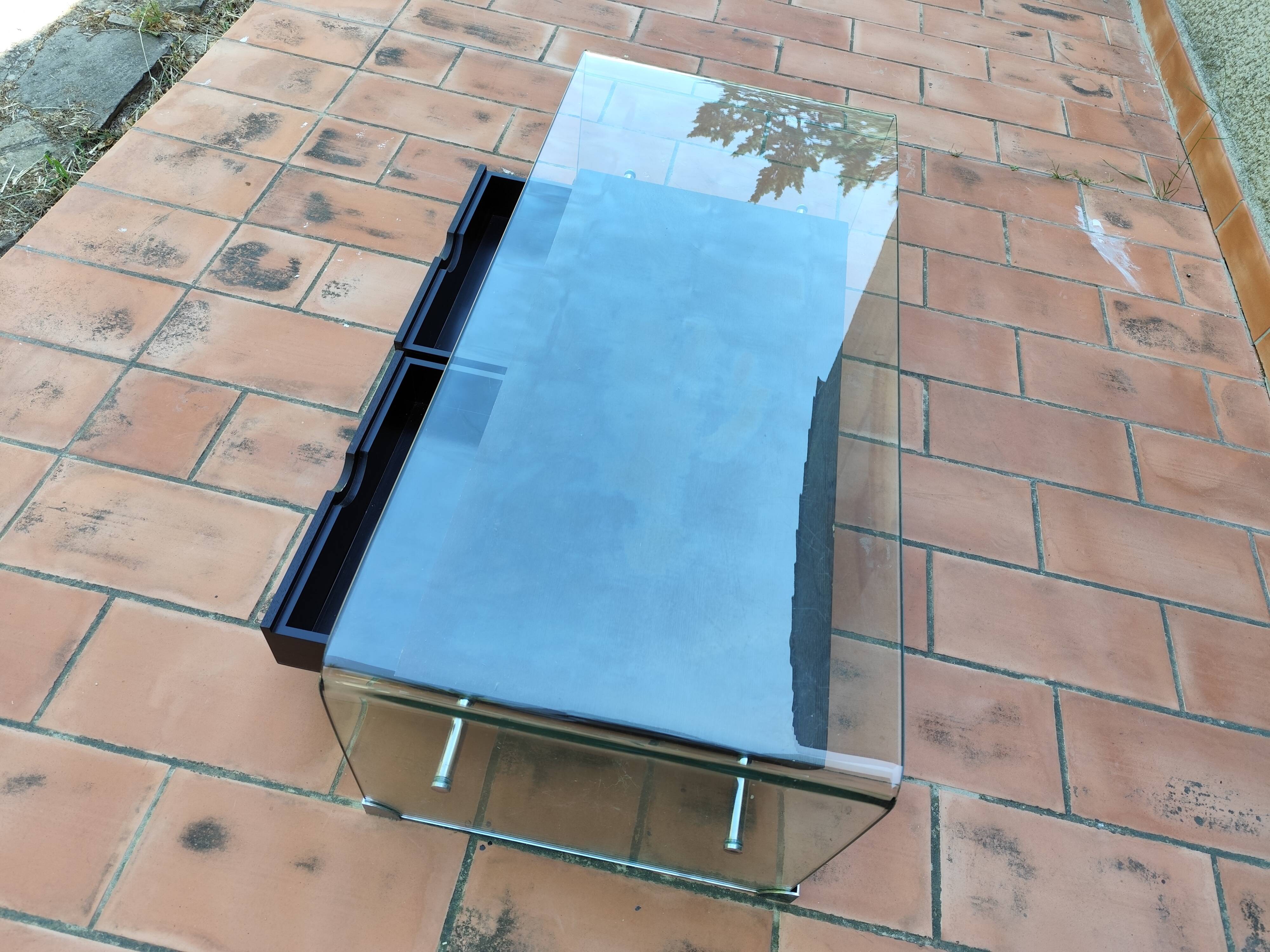 Table basse vintage DRIMMER Bois et verre