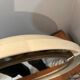 Large oval mirror, Space Age design, vintage from the 1970s.